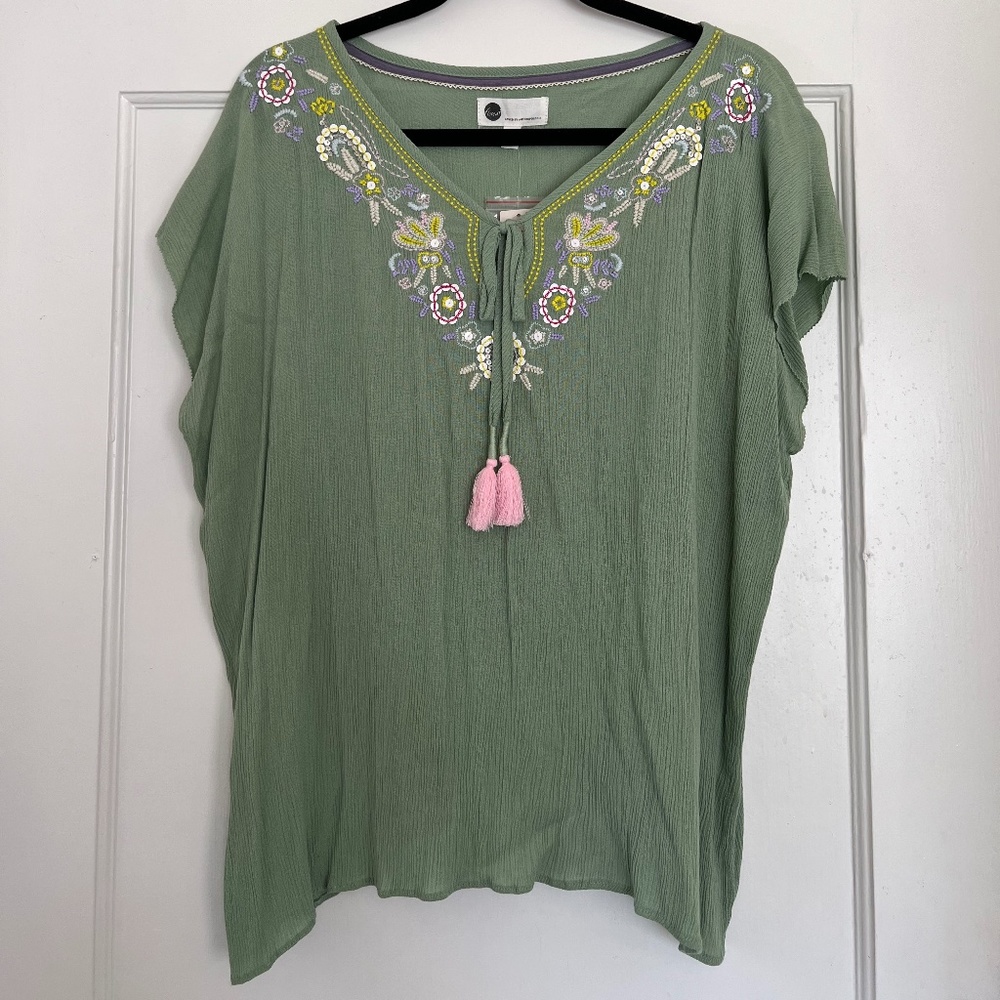 *BRAND NEW* Floreat (Anthropologie) Green Flowy Blouse